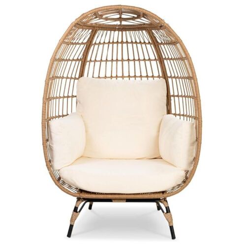Wicker Egg Chair Oversized Indoor Outdoor Patio Lounger - Lot 53