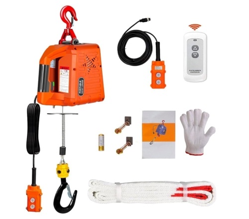 2 in 1 Electric Hoist Winch - 2200LBS 38FT 110V Manual, Wired and Wireless Remote Control - Lot 60