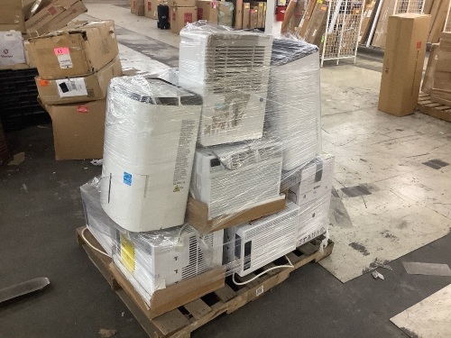 Pallet of Window Air Conditioners and Dehumidifiers for Repair or Parts - Lot 911
