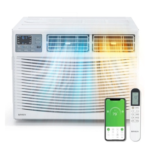 ROVSUN 8000 BTU 115V Window Air Conditioner with Heat & Wifi Remote App Control & Install Kit - Lot 12
