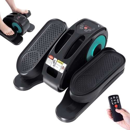 Under Desk Elliptical Machine, Ellipse Leg Exerciser for Seniors, Quiet & Portable Electric Seated Pedal Exerciser with LCD Display Monitor, Remote Control & 5 Adjustable Speeds - Lot 4644