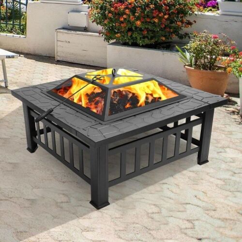  32" Square Metal Fire Pit  - Lot 153