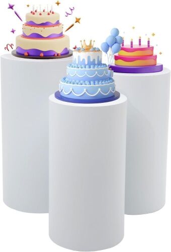 3PCS Round Cylinder Wedding Cake Stand - Lot 154