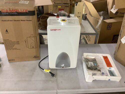  CAMPLUX Mini Tank Electric Water Heater 4.0 Gallons, Point of Use, 120V 1440W, Wall or Floor Mounted, UL Listed  - Lot 166