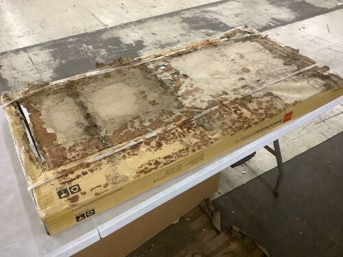 44in Rectangular Wood Grain Coffee Table w/ Metal Frame - Water Damaged - Lot 233