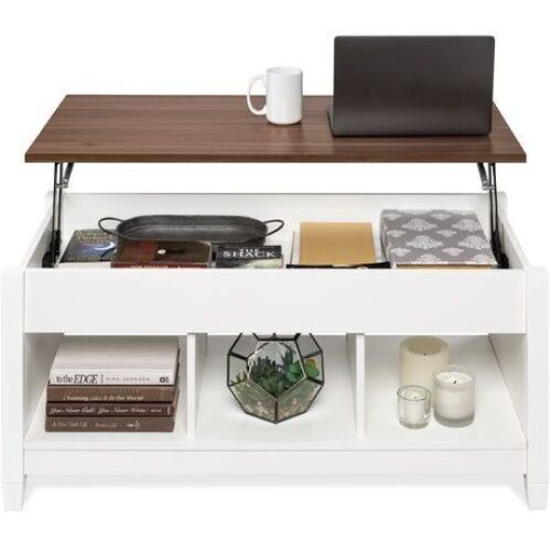 Multifunctional Lift Top Coffee Table w/ Hidden Storage, 3 Cubbies - Lot 308