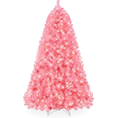 6' Pre-Lit Artificial Pink Christmas Tree w/ Incandescent Lights, Metal Stand - Lot 321