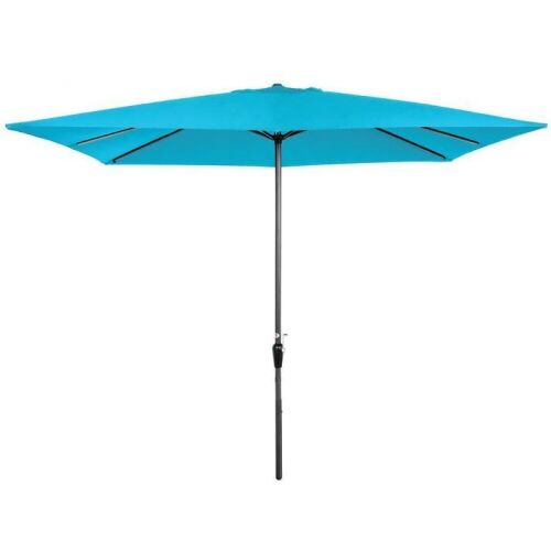 Rectangular Patio Umbrella w/ Easy Crank, UV-Resistant Fabric - 8x11ft - Lot 323