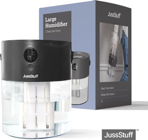 Lot of (3) JussStuff 2L Cool Mist Humidifier with Smart Time Control & Multiple Mist Modes - Lot 342