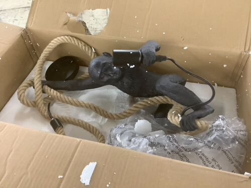 Hanging Monkey Light Fixture  - Lot 391