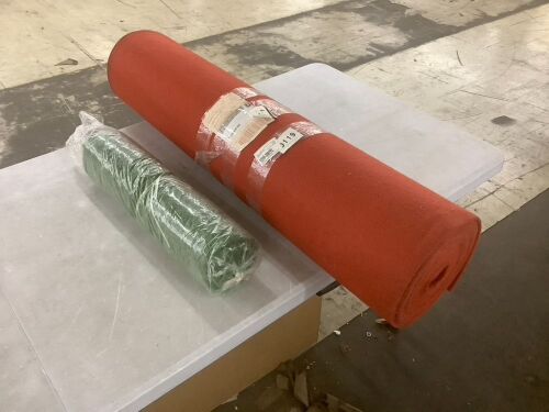 Red Carpet Roll 3 1/4' Wide & Artificial Grass Roll 20" Wide - Lot 843