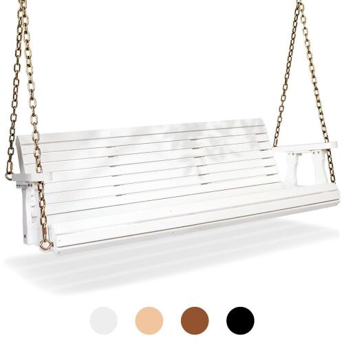 VINGLI 5FT Wooden Porch Swing Heavy Duty 880lbs  - Lot 54