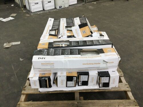 Pallet of (18) Boxes of Interlocking Stacked Stone Panels - Some Broken Pieces - Lot 335