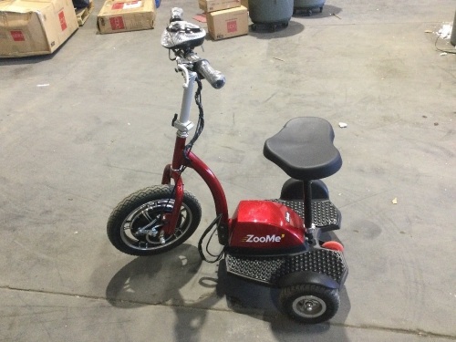 Drive Medical ZOOME3 Recreational Power Mobility Scooter, Red. Works Great. Missing Charger (available online for cheap) - Lot 18
