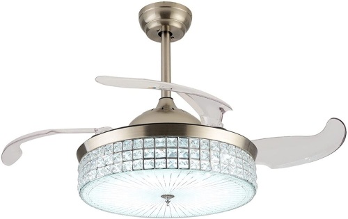 42'' Retractable Chandelier Crystal Ceiling Fan - Lot 20