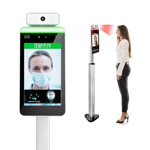 Face Recognition Infrared Automatic Body Temperature Detection Kiosk, All-in-One Machine with Stand - Lot 36
