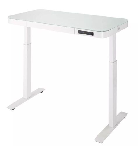 47" Airlift Tempered Glass Electric Standing Desktop Dual 2.4A USB Charging Port Height Adjustable - Lot 59