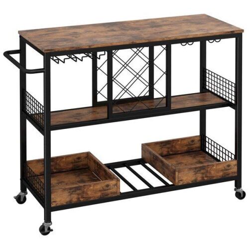 IRONCK Wine Rack Table, Industrial Bar Cart  - Lot 62