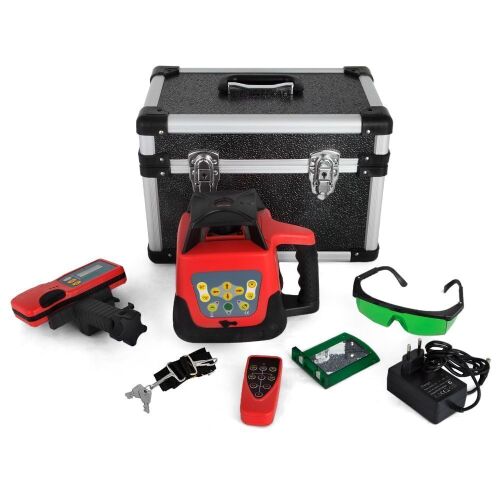 Rotary Laser Level Green Beam 500m Range Self-leveling 360° Rotating Tool Kit - Lot 73