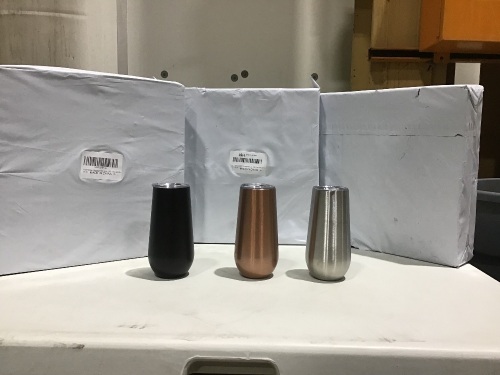 Lot of (3) 8 Pack Stainless Steel Stemless Wine Tumblers  - Lot 149