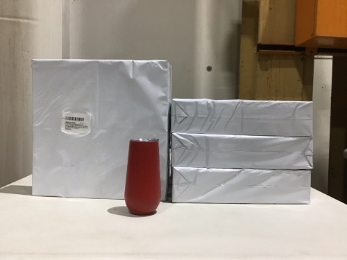 Lot of (4) Stemless Stainless Steel Wine Tumblers with Lids, 8 Pack  - Lot 168