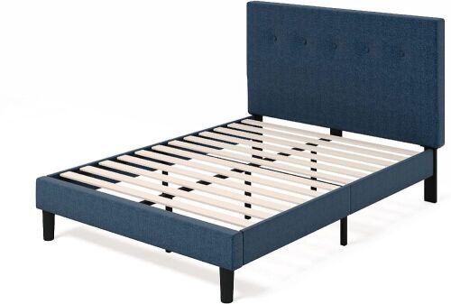 ZINUS Omkaram Upholstered Platform Bed Frame, Wood Slat Support, Queen - Lot 197