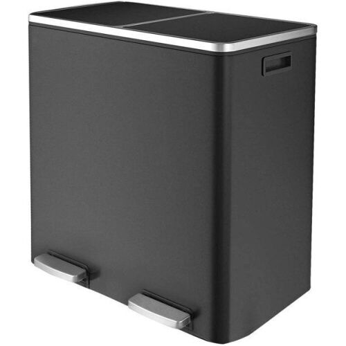 GARTIO 16 Gallon Dual Compartment Kitchen Garbage Can, Stainless Steel - Lot 198