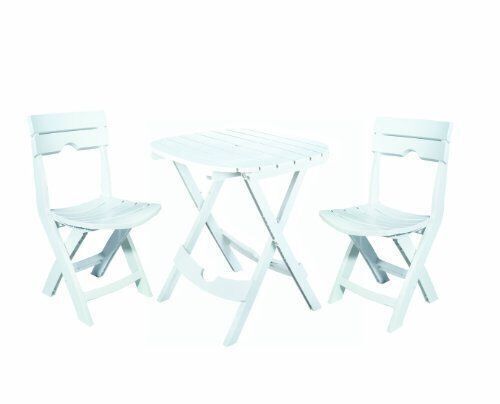 Adams Manufacturing Quik Fold Café Set, White - Lot 258