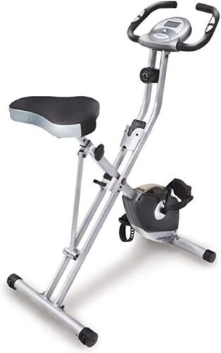 Exerpeutic Folding Magnetic Upright Exercise Bike with Pulse, 31.0' L x 19.0' W x 46.0' H  - Lot 286