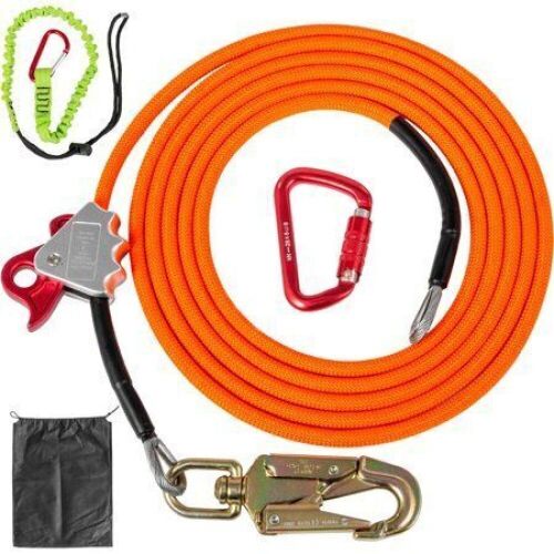 VEVOR Steel Core 1/2" x 16' Flipline Kit with Triple Lock Carabiner Adjuster, Steel Swivel Snap - Lot 310