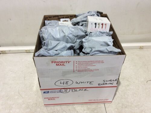 Lot of Single Earbuds, (48) White, (8) Black  - Lot 384