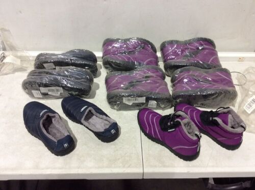 Lot of (3) Cold Weather Shoes, Navy, Size 37 & (5) Cold Weather Booties, Purple, Size 35 - Lot 401