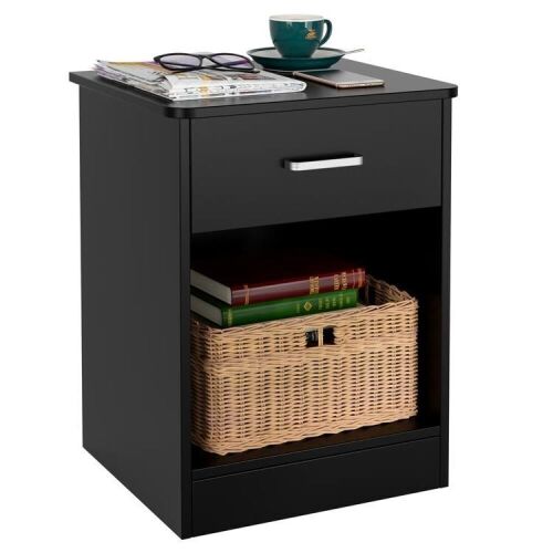 Homfa Nightstand with Drawer and Cabinet - Lot 503
