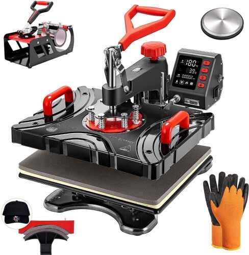 VIVOHOME 5 in 1 Combo Multifunctional Swing Away Clamshell Printing Sublimation Heat Press Machine 15 x 12 Inch  - Lot 609