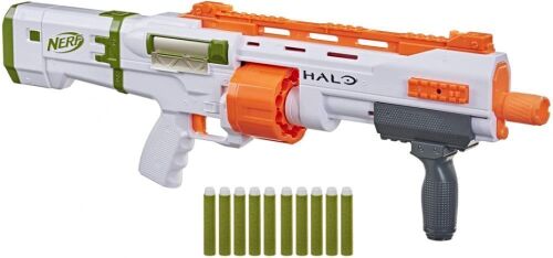 NERF Halo Bulldog SG Dart Blaster, Pump-Action, Rotating 10-Dart Drum - Lot 634