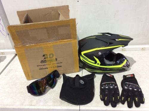Motorcross Helmet, Gloves, Goggles & Gaiter  - Lot 671