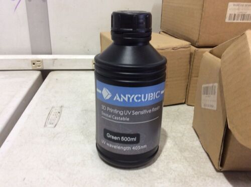 Lot of (6) Anycubic 3D Printing UV Sensitive Resin, Dental Castable, Green 500ml  - Lot 684