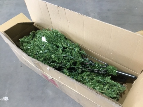 7.5' Pre-Lit Hinged Douglas Artificial Christmas Tree w/ Stand  - Lot 783