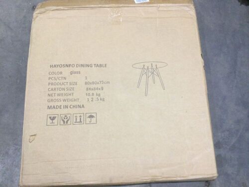 Hayosnfo Round Glass Dining Table  - Lot 815
