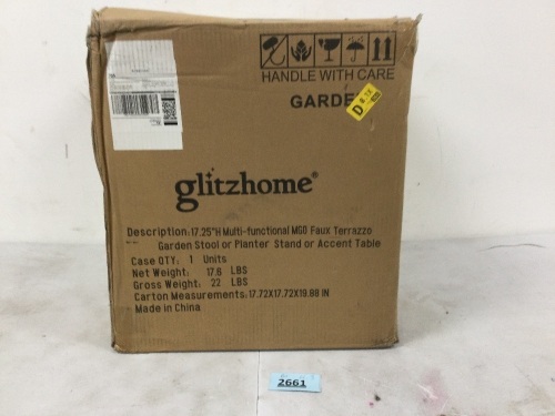 Gltzhome 17.25 Fauc Terazzo Stool - Lot 9