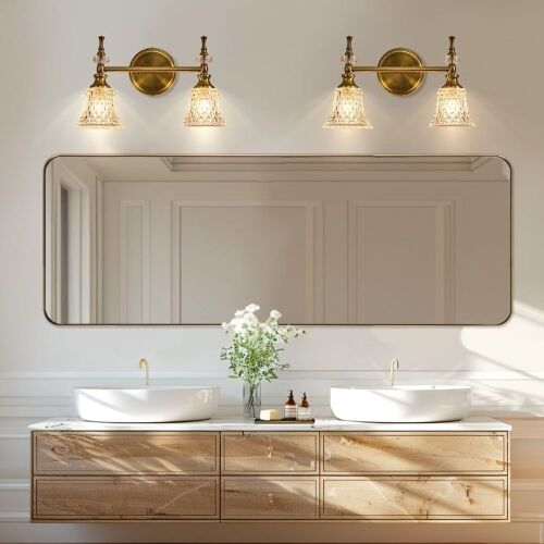 Gold Bathroom Mirror 24 x 68 - Lot 121