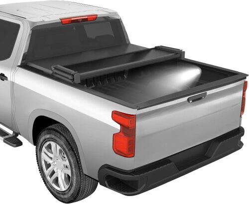 Soft Quad-Fold Truck Bed Tonneau Cover for 2007-2022 Chevy Silverado GMC Sierra 5.8ft  - Lot 184