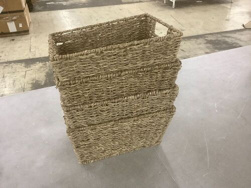 Lot of (4) Woven Storage Baskets - Lot 192