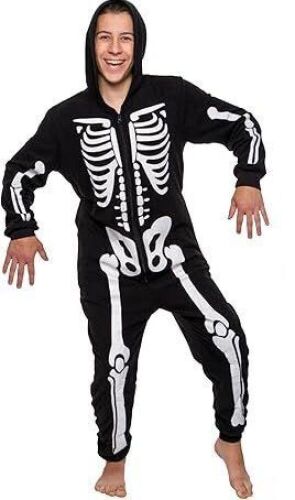 Silver Lilly Skeleton Slim Fit Adult Onesie, X-Large  - Lot 327