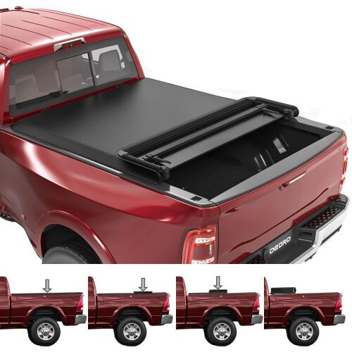 Soft Quad-Fold Tonneau Cover for 2015-2024 Ford F150 5.5' Bed - Lot 376
