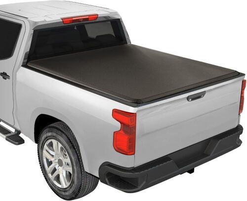 Soft Roll Up Tonneau Cover for 2007-2023 Chevy Silverado GMC Sierra 5.8' Bed - Lot 497