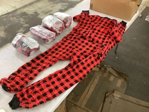 Lot of (5) Mens Buffalo Plaid One Piece Pajamas, XX-Large - Lot 770