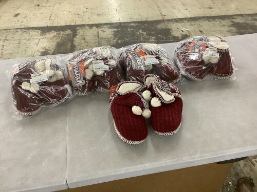 Lot of (5) Women's Bootie Slippers, Medium 7-8 - Lot 875