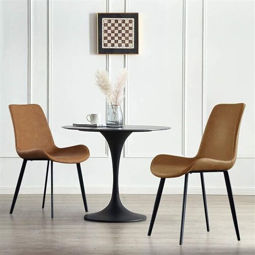 Faux Leather Dining Chairs, Set of 2  - Lot 125