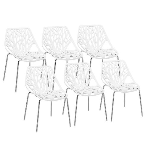 VINGLI Modern Accent Armless Dining Chairs with Plastic Feet Pads, 6 Pack  - Lot 533